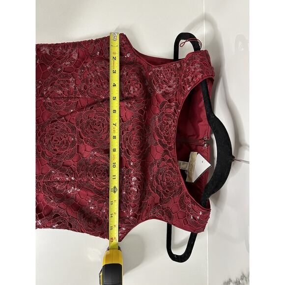 Aidan Mattox Wine Burgandy Wedding Guest Formal Prom Sexy Sequin Dress Sz 2 EUC - Picture 9 of 11